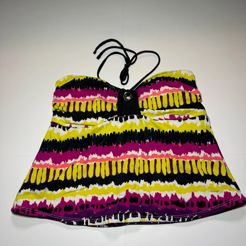 Faded Glory Women's Swim Top - Pink, Yellow, Black